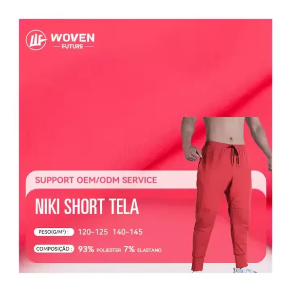 4way licra waterproof tale niki short tela tejido de texturizado spandex poliester microfiber jurly novak fabric