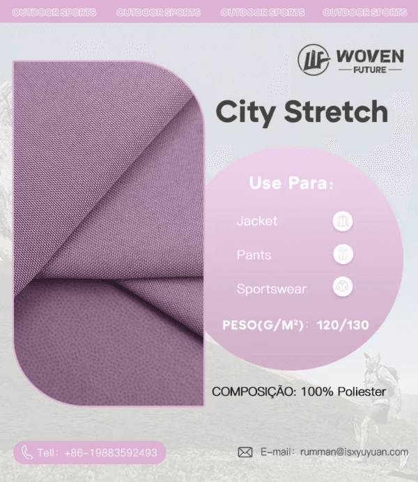 Shaoxing Woven Future tejido fucado 150d mechanical 100% polyester sportswear microfiber city stretch fabric with tpu - Image 9