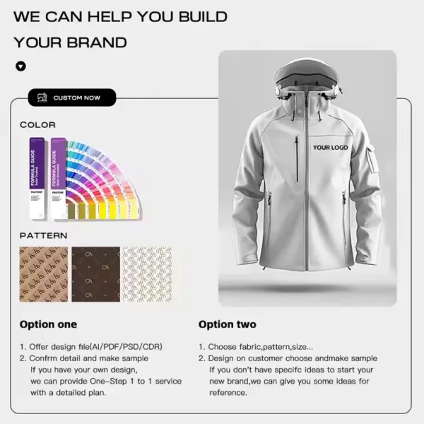 Custom logo 100%Polyester Waterproof Jackets Foldaway Zip up Hood Coat Men's Travelling Lightweight Rainproof Windbreaker Jacket - Image 5